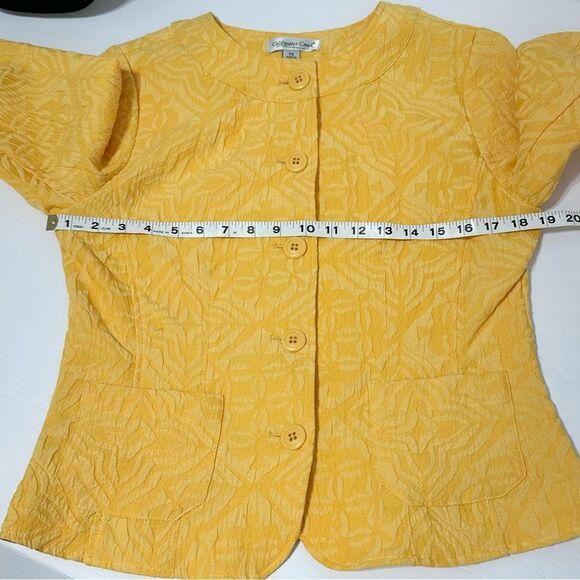 Coldwater Creek Jacquard Jacket Button Front Melon Orange-Yellow Size 8P - Picture 9 of 10